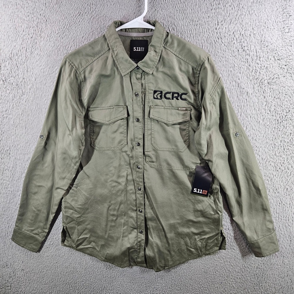 5.11 Tactical Women Nikita LS Shirt Sage Green CRC Logo Medium NWT NEW